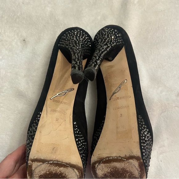 B Brian Atwood bea studded platform pumps rhinestone embellished - Picture 6 of 11